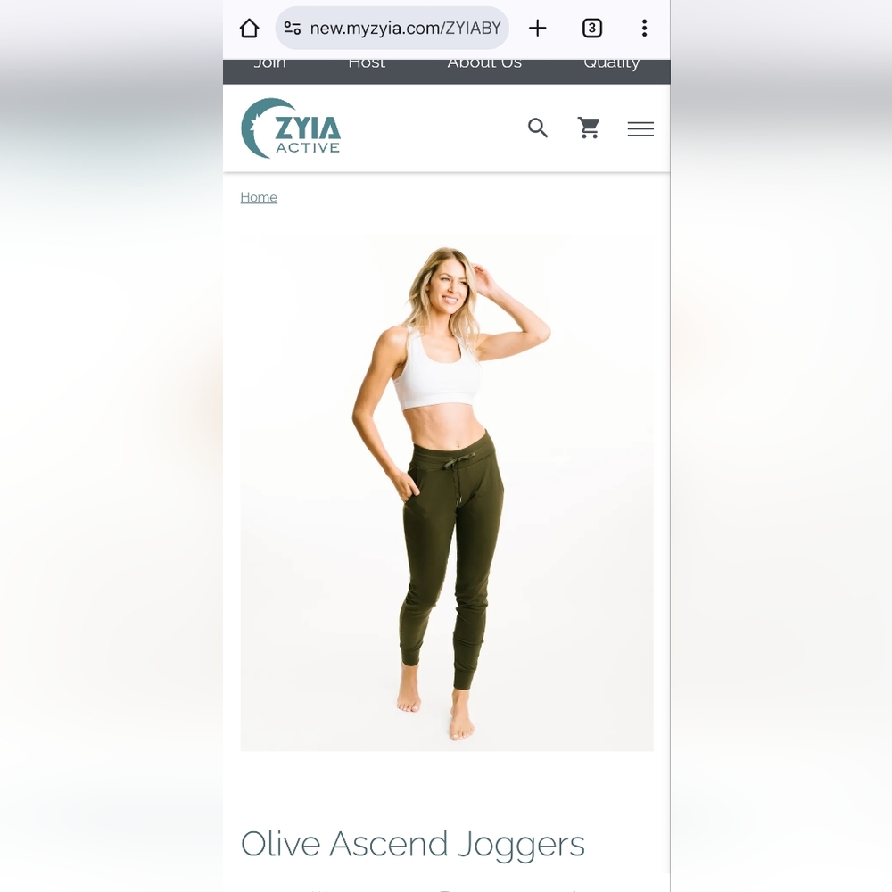 Zyia Olive Ascend Jogger